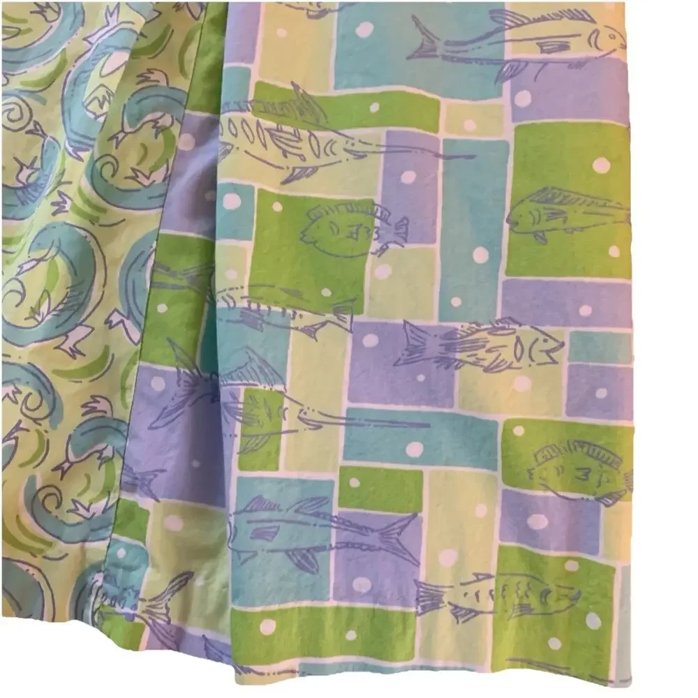 Vintage Lilly Pulitzer Ocean Coastal Patchwork A-Line Shift Dress Size 6X Resort